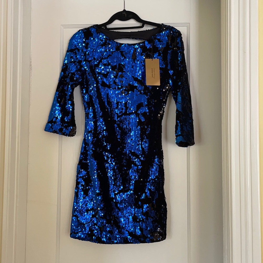 New Zara Blue Sequin Dress